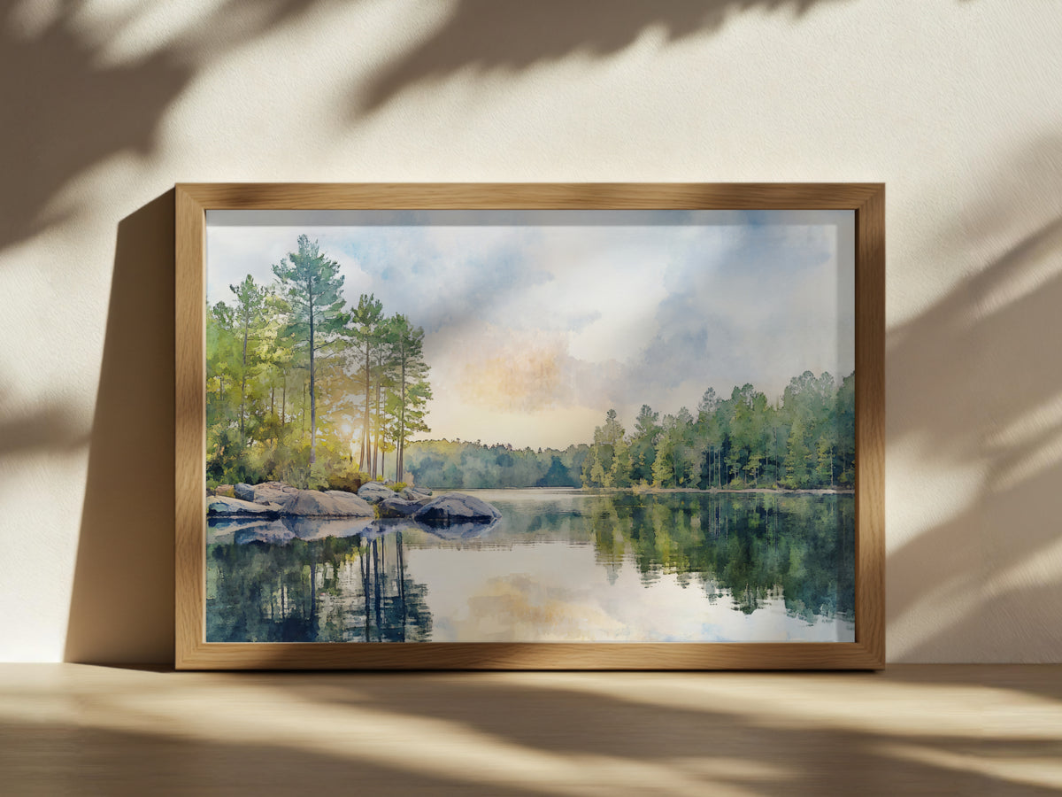 Lake Wylie Summer Sunrise Wall Art | South Carolina Lakeside Painting