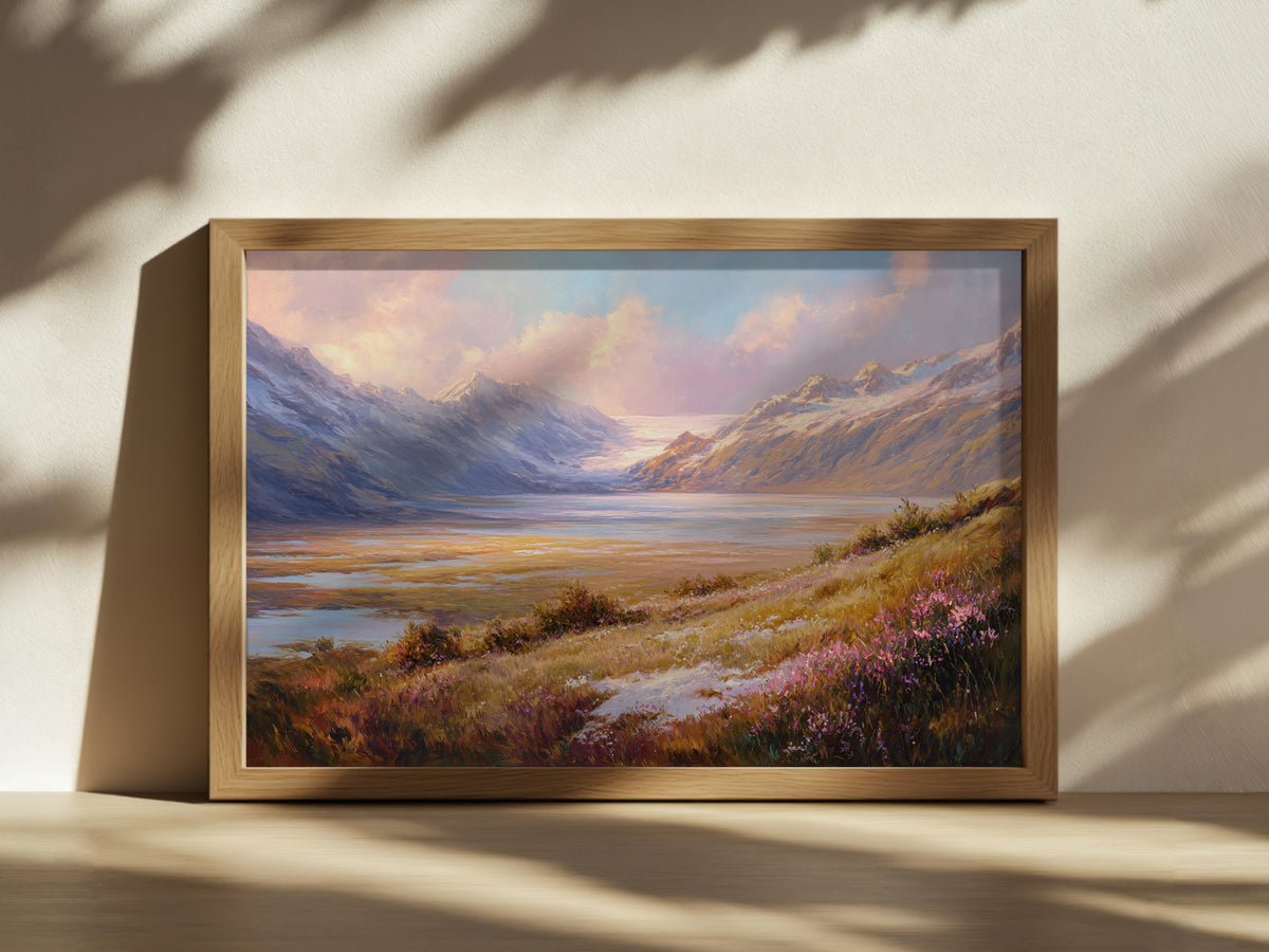 Harding Icefield Summer Sunset Wall Art | Kenai Fjords National Park Alaska Landscape Painting