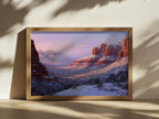 Sedona Winter Sunset Wall Art | Arizona Red Rock Landscape Painting