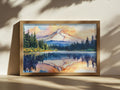 Mount Hood Summer Sunset Wall Art | Mirror Lake Oregon Lakeside Painting