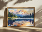 Mount Hood Summer Sunset Wall Art | Mirror Lake Oregon Lakeside Painting