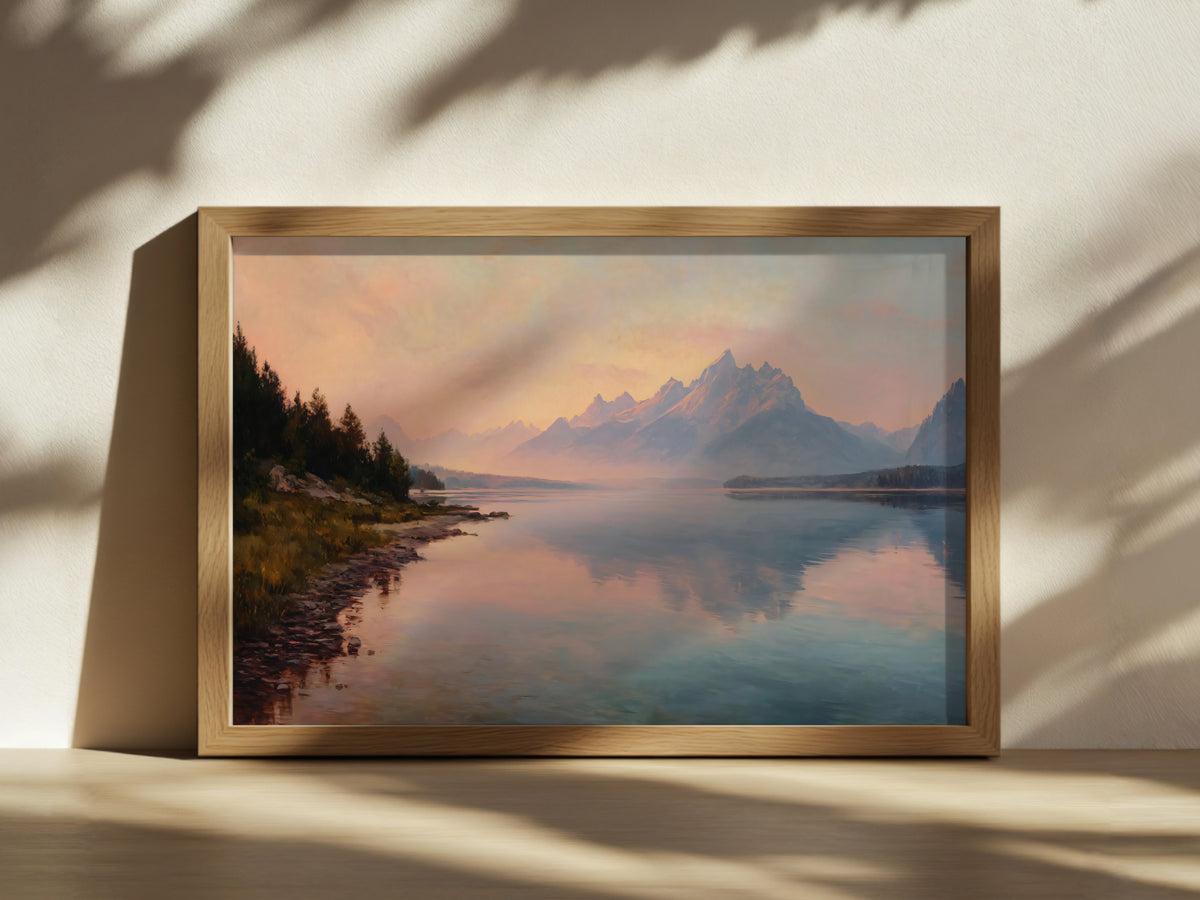 Grand Teton National Park Summer Sunrise Wall Art | Wyoming Mountain Landscape Painting
