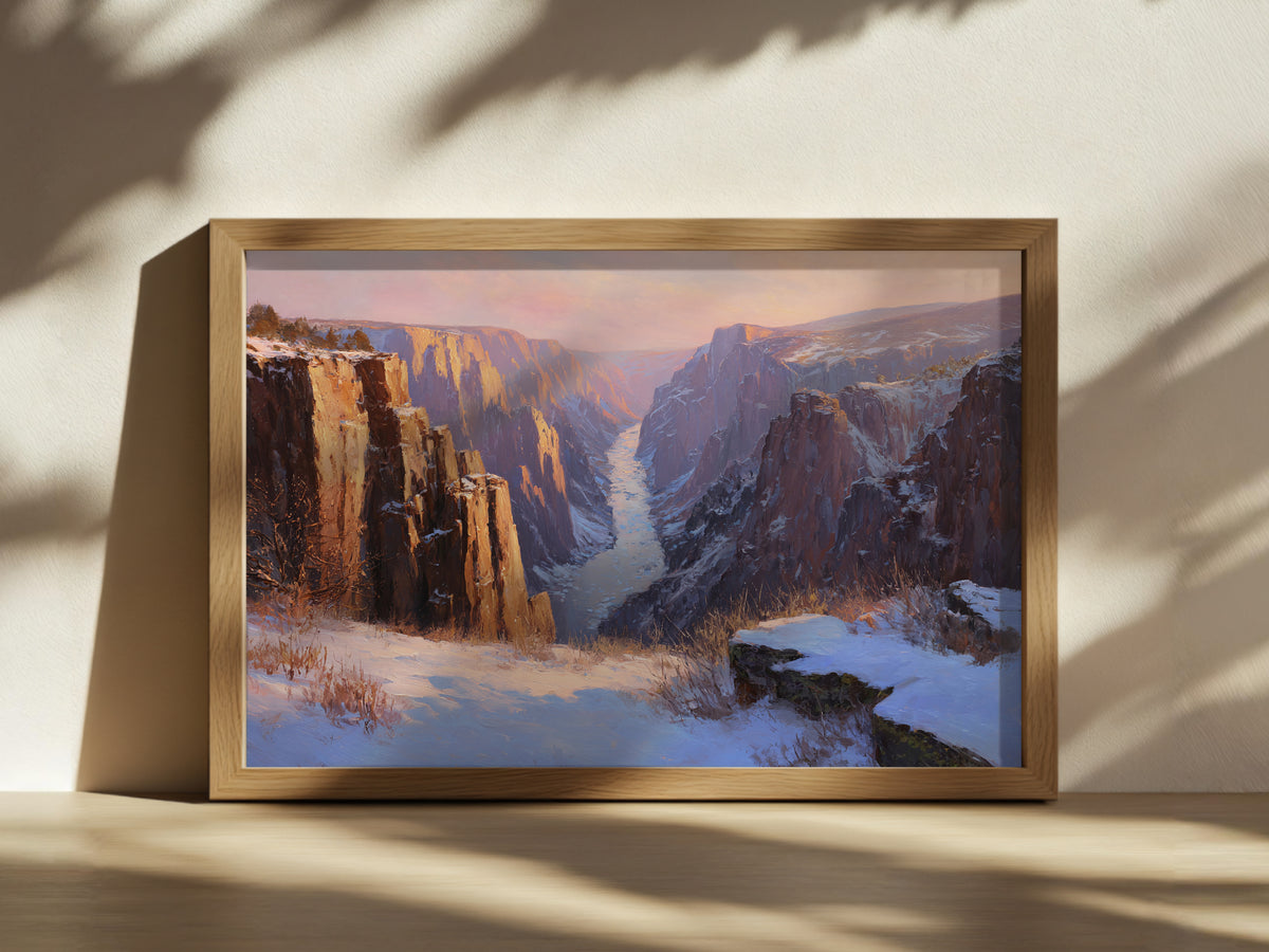 Black Canyon of the Gunnison National Park Winter Sunset Wall Art | Colorado Landscape Painting