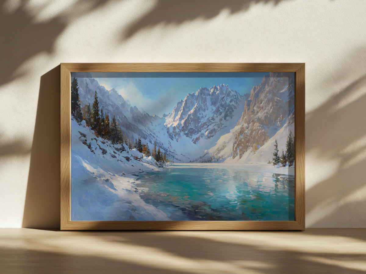 Colchuck Lake Winter Wall Art | Washington Landscape Painting