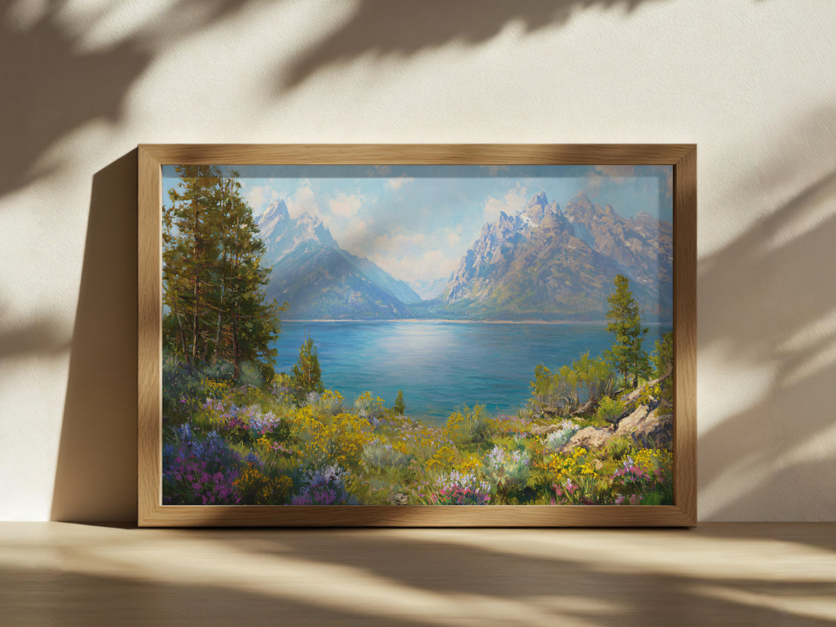 Jenny Lake Spring Wall Art | Grand Teton National Park Wyoming Landscape Painting