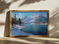 Stanley Lake Winter Wall Art | Idaho Sawtooth Mountain Landscape Painting
