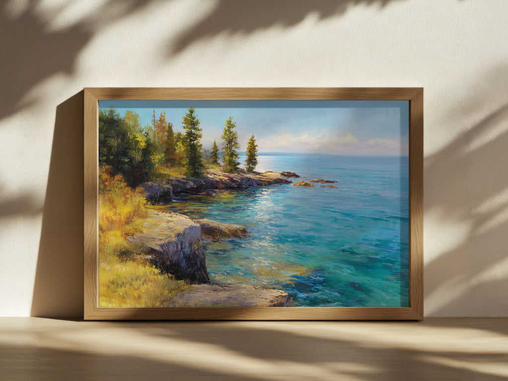 Lake Superior Summer Wall Art | Minnesota Lakeside Landscape Painting