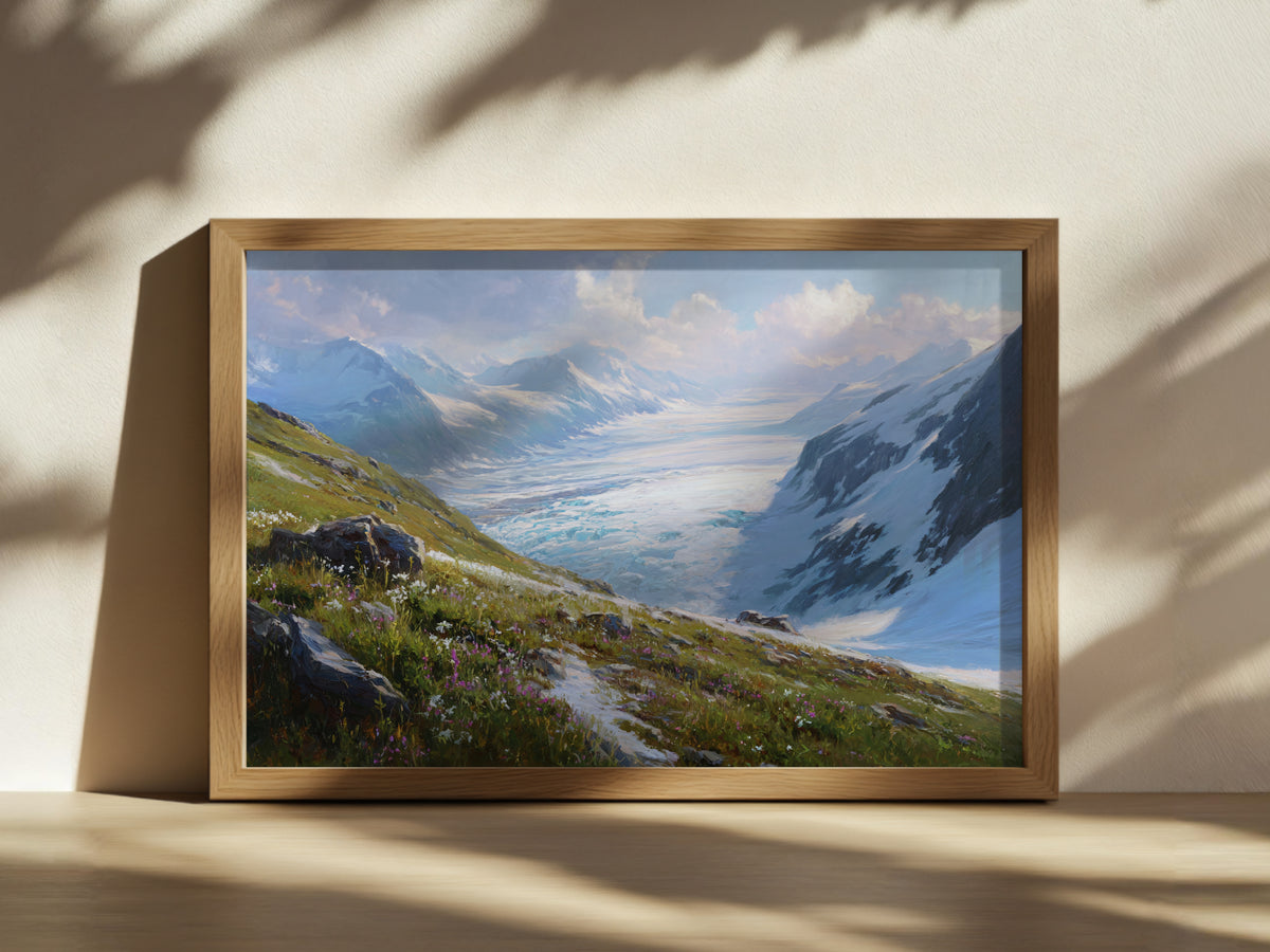 Harding Icefield Spring Wall Art | Kenai Fjords National Park Alaska Landscape Painting