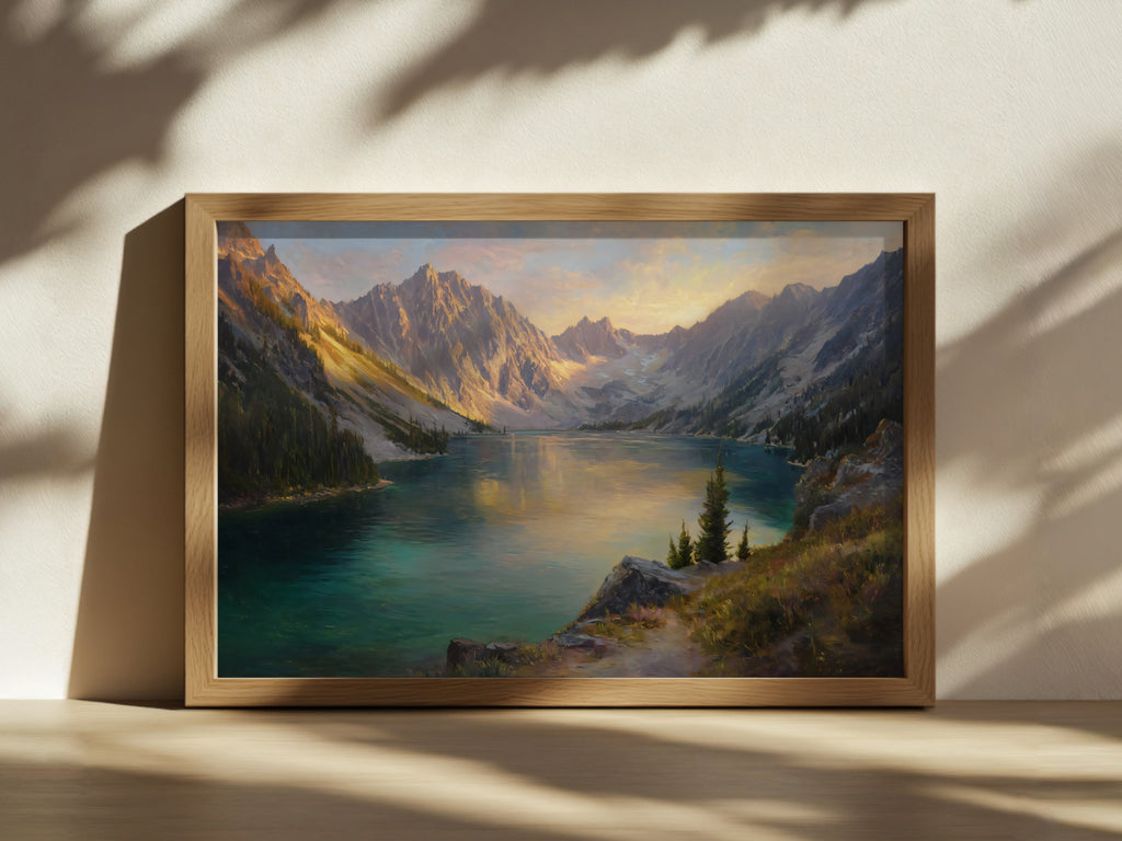 Colchuck Lake Summer Sunset Wall Art | Washington Landscape Painting
