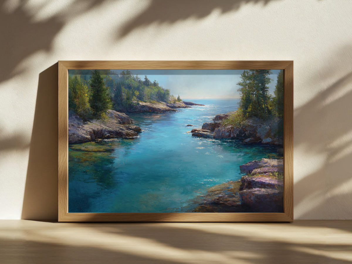 Lake Superior Summer Wall Art | Minnesota Coastal Landscape Painting
