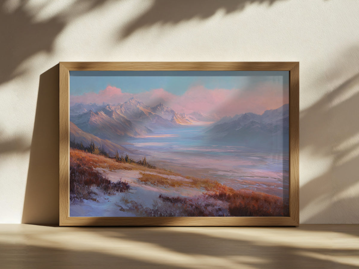 Harding Icefield Fall Sunset Wall Art | Kenai Fjords National Park Alaska Landscape Painting