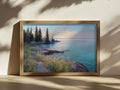 Lake Superior Spring Sunrise Wall Art | Minnesota Coastal Wildflower Painting
