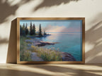 Lake Superior Spring Sunrise Wall Art | Minnesota Coastal Wildflower Painting