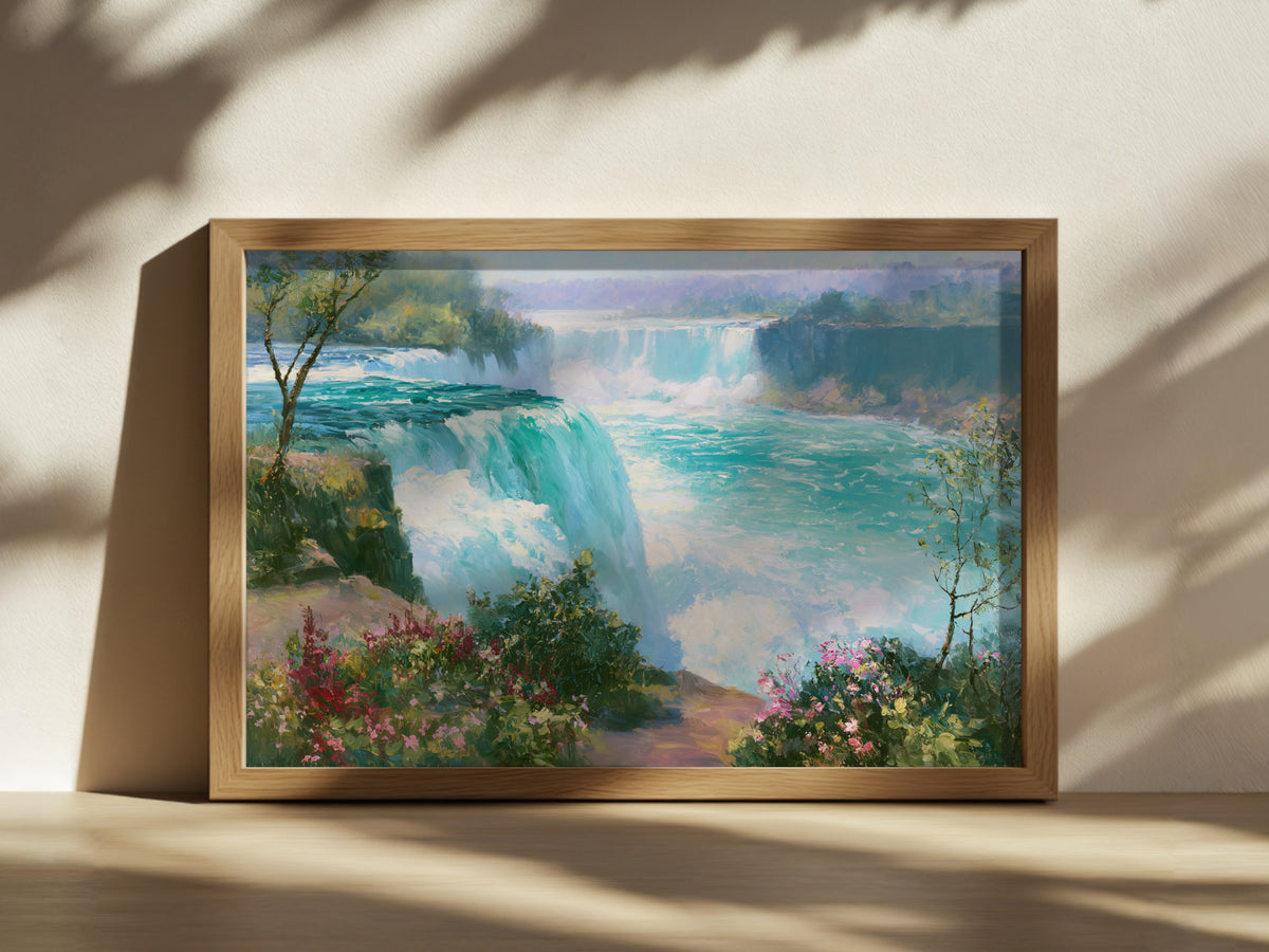 Niagara Falls Spring Wall Art | Canada New York Landscape Painting