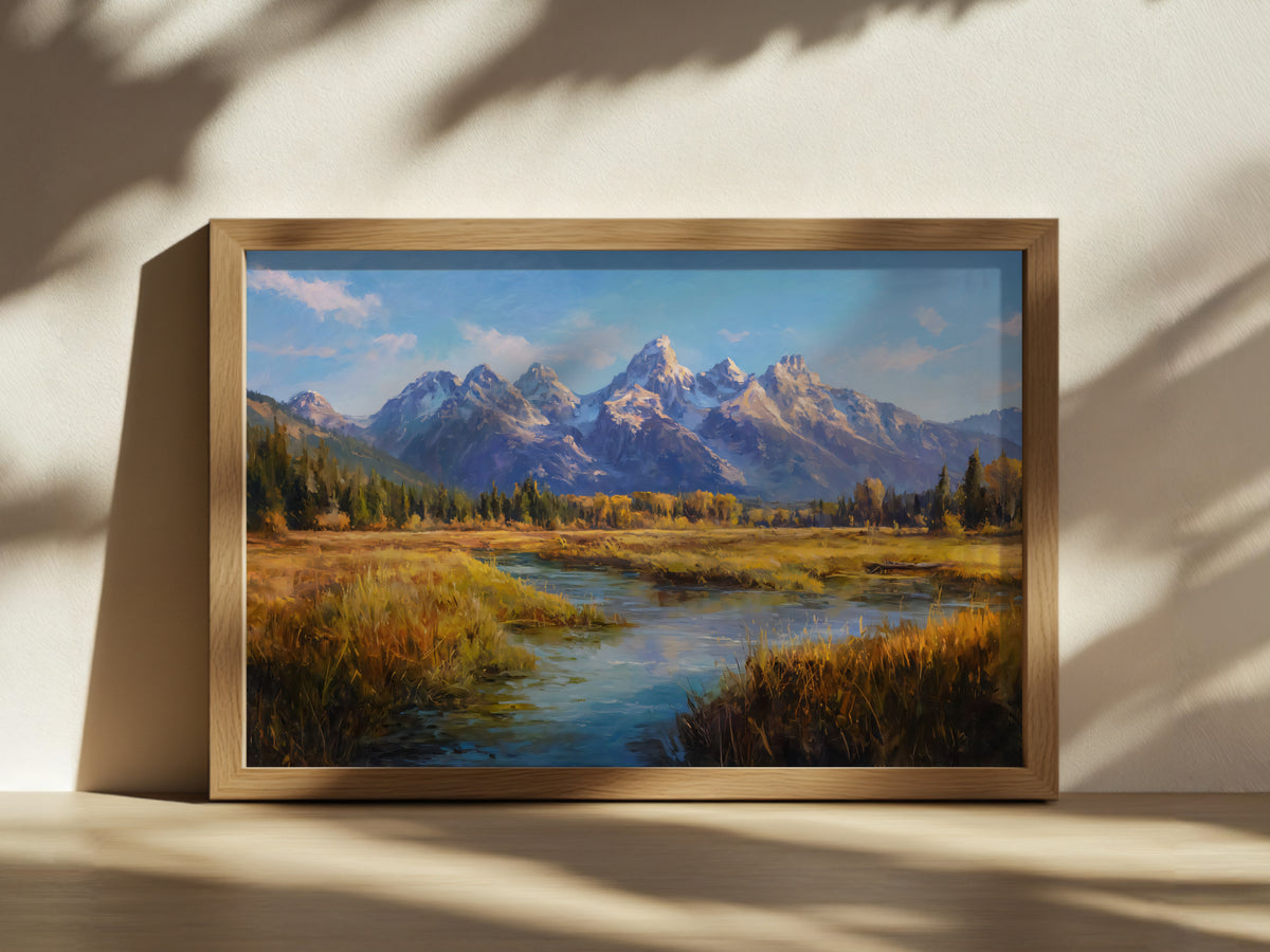 Grand Teton National Park Fall Wall Art | Wyoming Mountain Landscape Painting