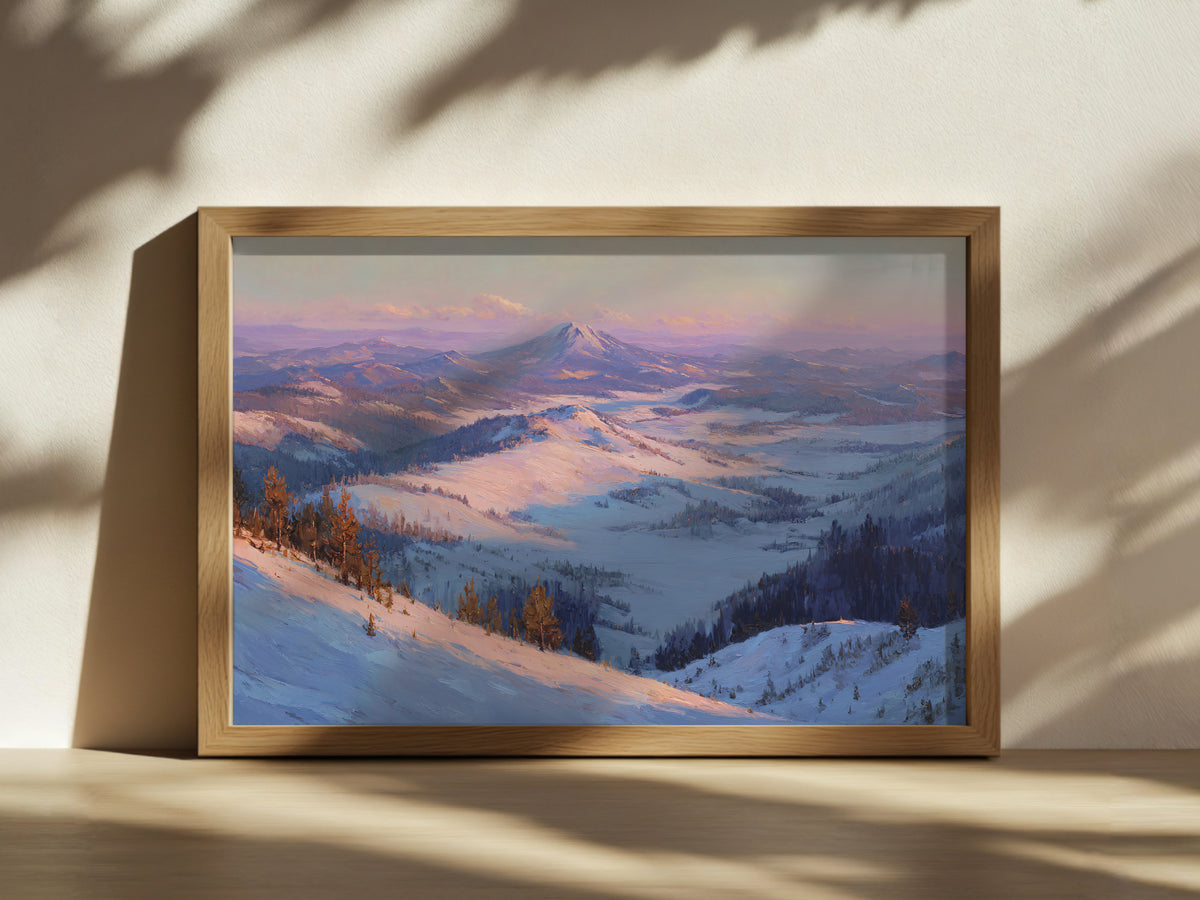 Lassen Volcanic National Park Winter Sunset Wall Art | California Landscape Painting