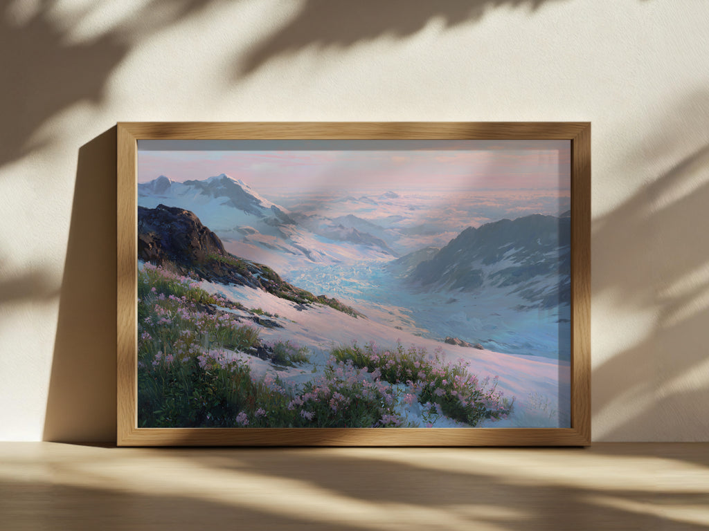 Harding Icefield Spring Sunrise Wall Art | Kenai Fjords National Park Alaska Landscape Painting