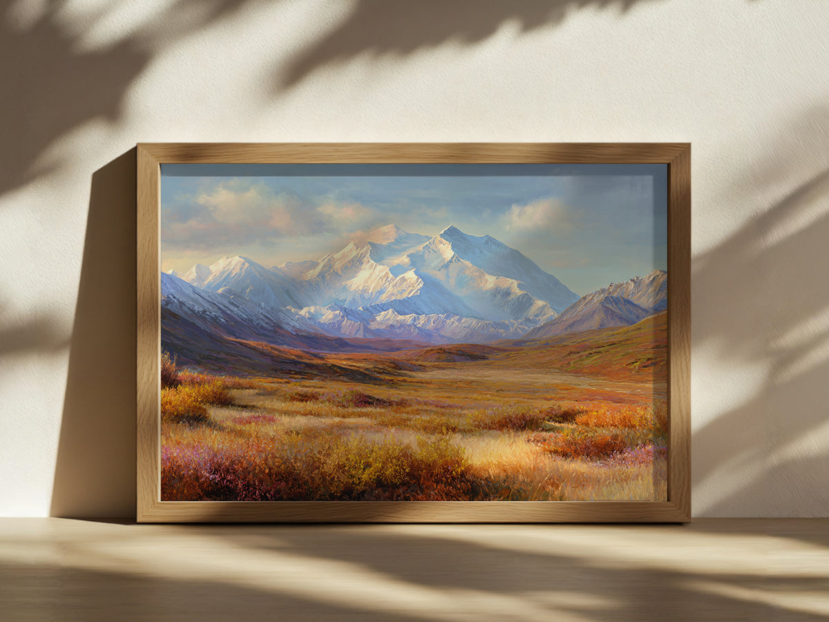 Denali National Park Fall Wall Art | Alaska Mountain Landscape Painting