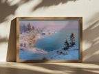 Lake Superior Winter Sunrise Wall Art | Minnesota Lakeside Landscape Painting