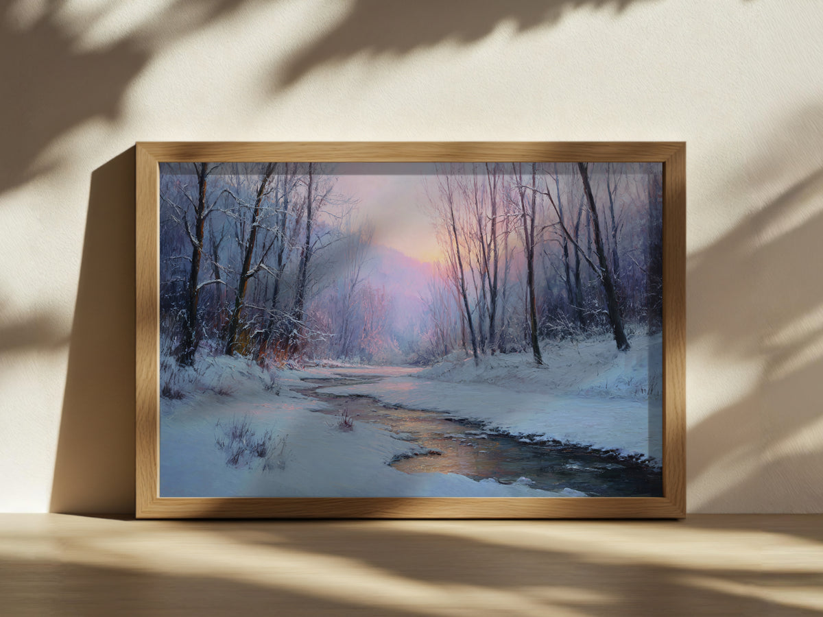 Cuyahoga Valley National Park Winter Sunrise Wall Art | Ohio River Landscape Painting