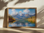 Stanley Lake Fall Wall Art | Idaho Sawtooth Mountain Landscape Painting
