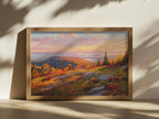 Mount Cadillac Fall Sunrise Wall Art | Acadia National Park Maine Landscape Painting