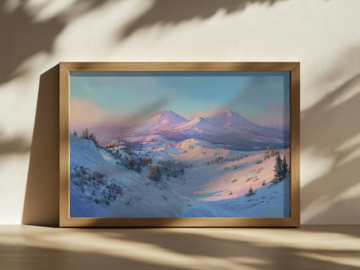 Lassen Volcanic National Park Winter Sunrise Wall Art | California Landscape Painting