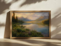 Stanley Lake Spring Sunset Wall Art | Idaho Sawtooth Mountain Landscape Painting