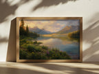 Stanley Lake Spring Sunset Wall Art | Idaho Sawtooth Mountain Landscape Painting