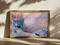 Niagara Falls Winter Sunset Wall Art | Canada New York Landscape Painting