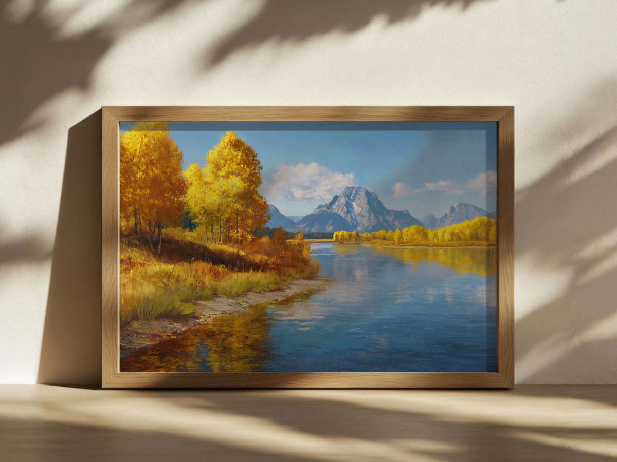 Oxbow Bend Fall Wall Art | Grand Teton National Park Wyoming Landscape Painting