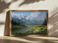 Grand Teton National Park Spring Wall Art | Wyoming Mountain Landscape Painting