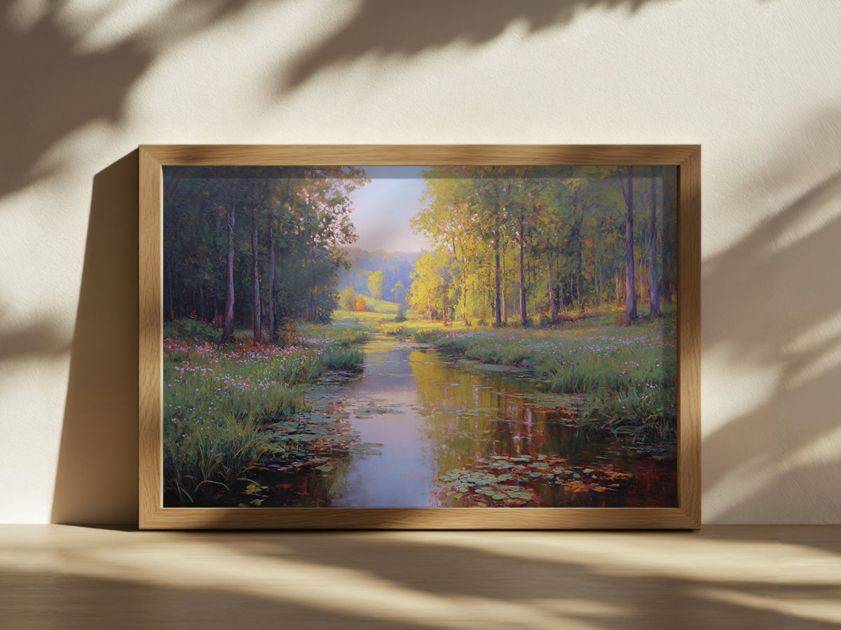 Cuyahoga Valley National Park Spring Sunset Wall Art | Ohio River Landscape Painting