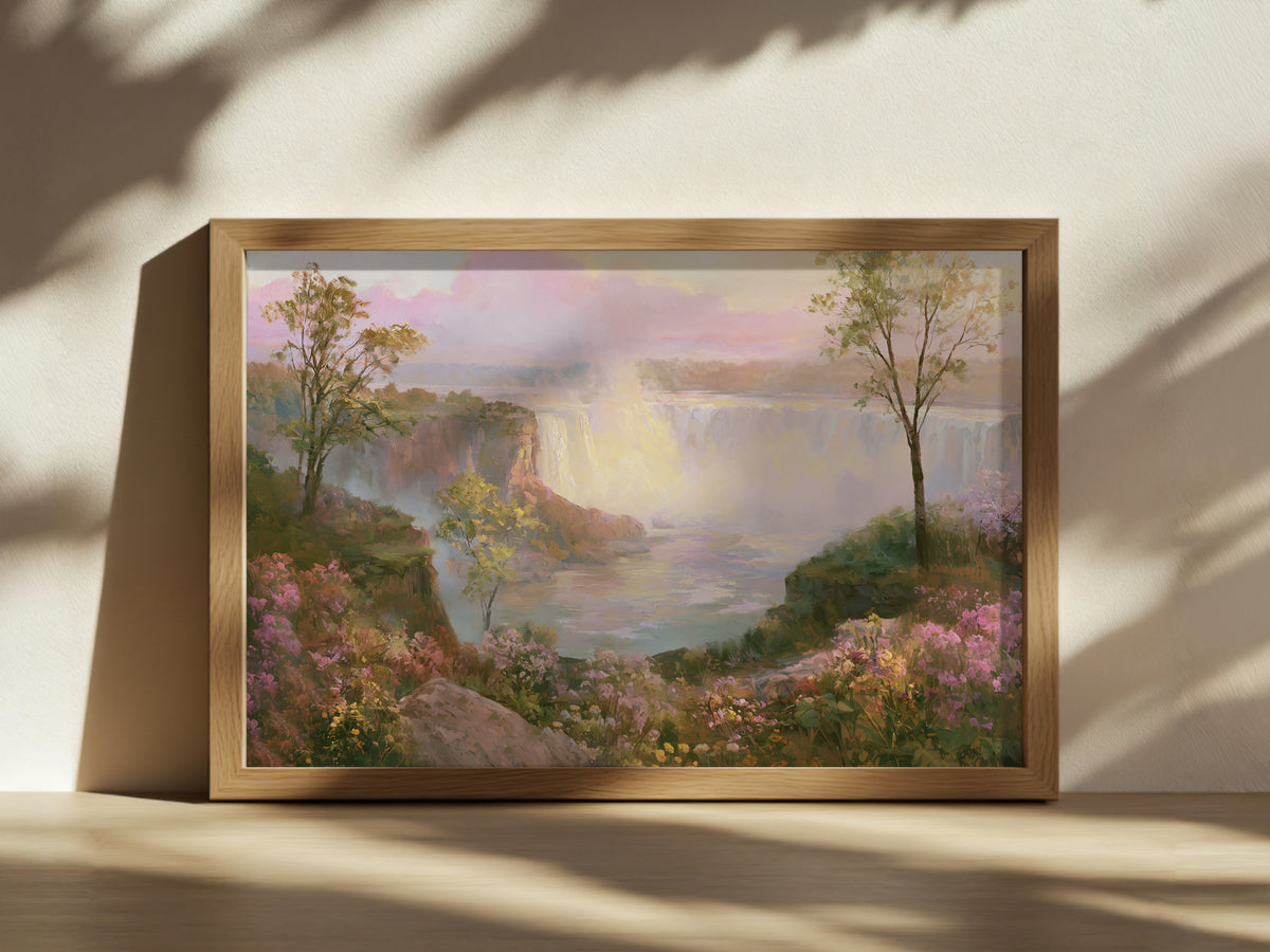 Niagara Falls Spring Sunrise Wall Art | Canada New York Landscape Painting
