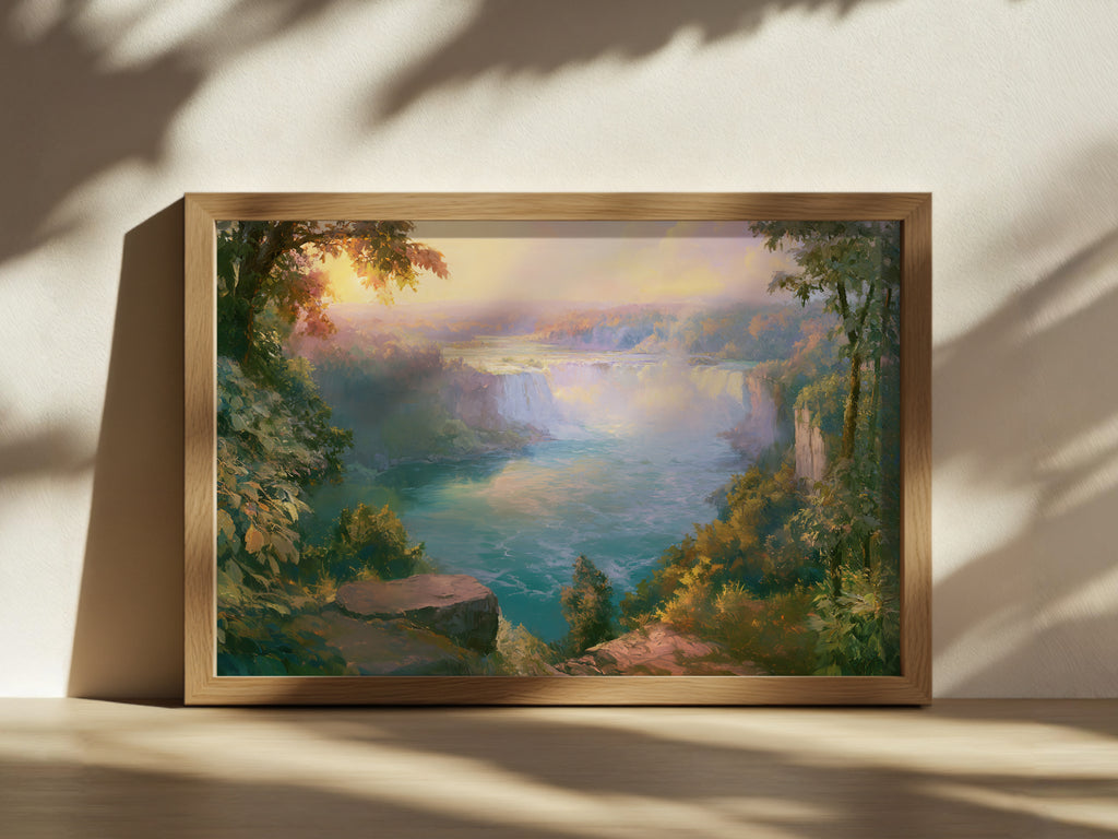 Niagara Falls Summer Sunrise Wall Art | Canada New York Landscape Painting