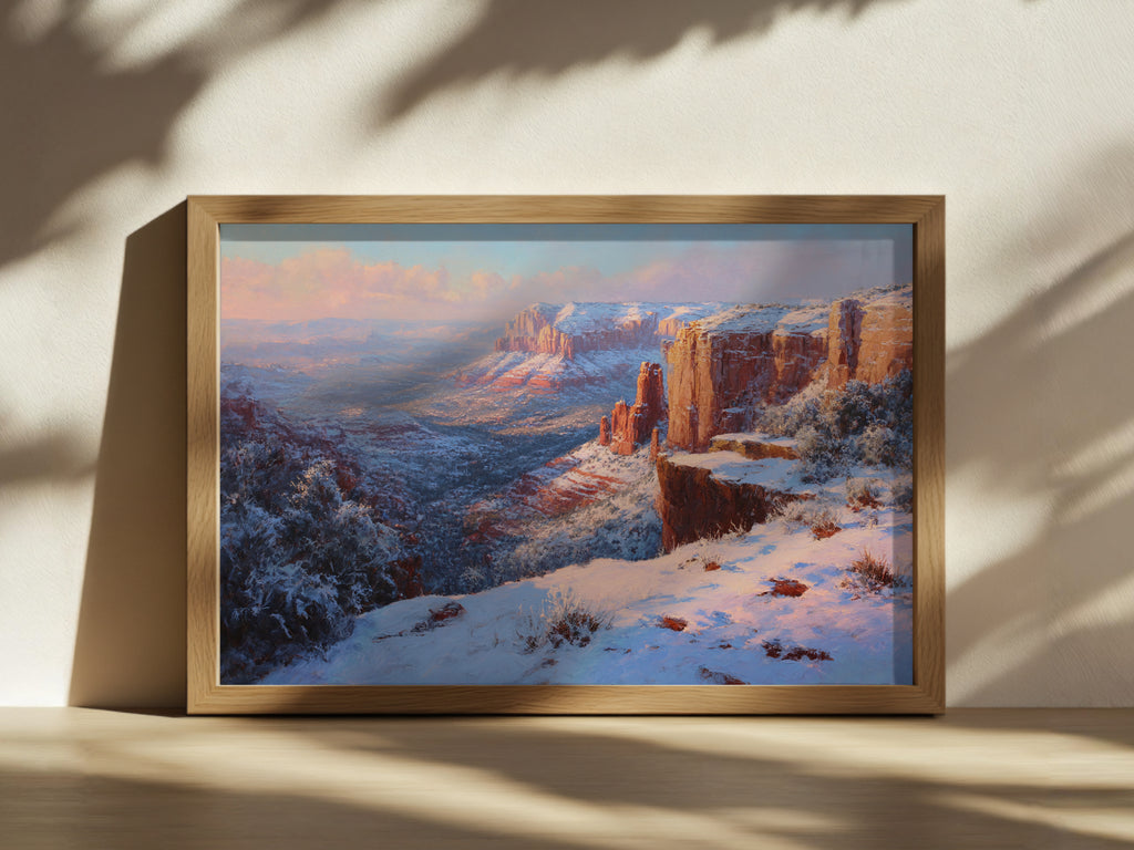 Sedona Winter Sunrise Wall Art | Arizona Red Rock Landscape Painting