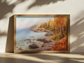Lake Superior Fall Wall Art | Minnesota Fall Foliage Landscape Painting