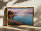 Lake Superior Spring Sunrise Wall Art | Minnesota Lakeside Wildflower Painting