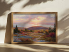 Mount Cadillac Fall Sunset Wall Art | Acadia National Park Maine Landscape Painting