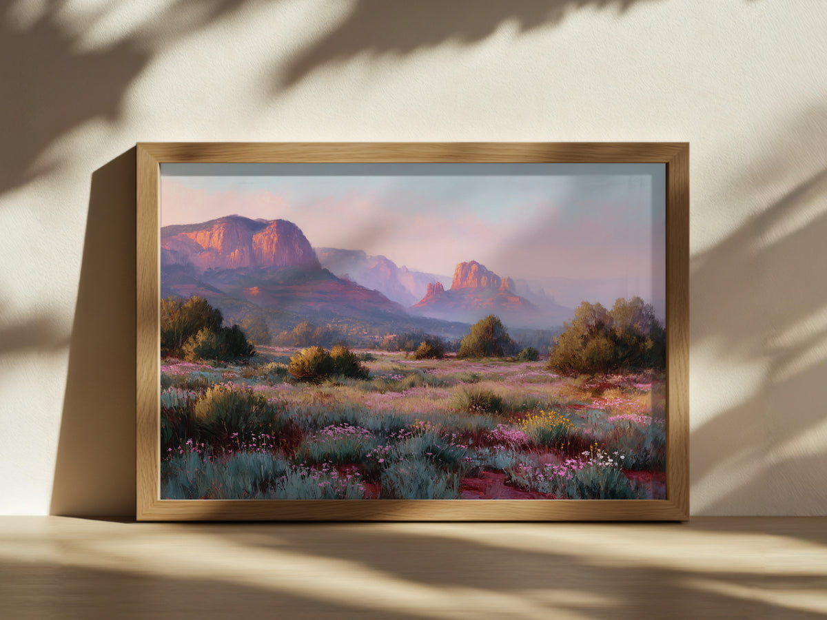 Sedona Spring Sunrise Wall Art | Arizona Red Rock Landscape Painting