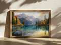Colchuck Lake Fall Sunrise Wall Art | Washington Lakeside Painting