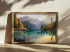 Colchuck Lake Fall Sunrise Wall Art | Washington Lakeside Painting