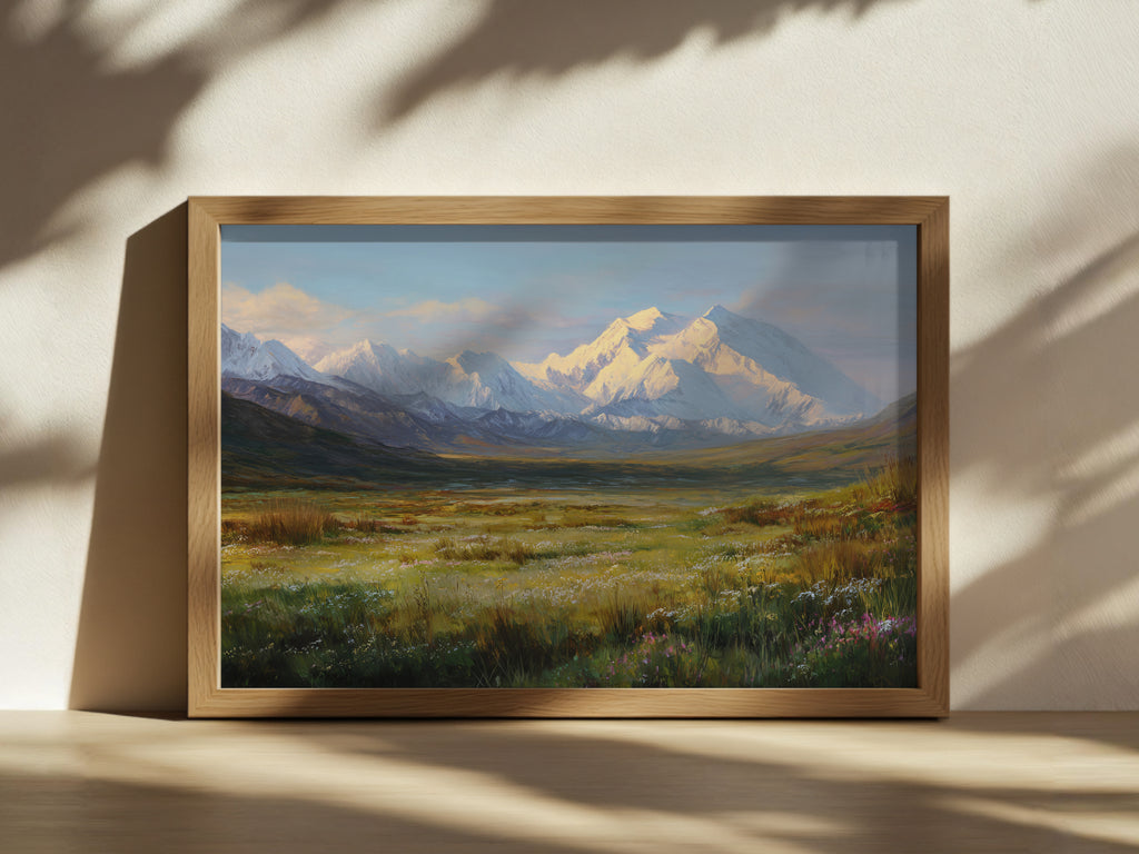 Denali National Park Spring Wall Art | Alaska Mountain Landscape Painting