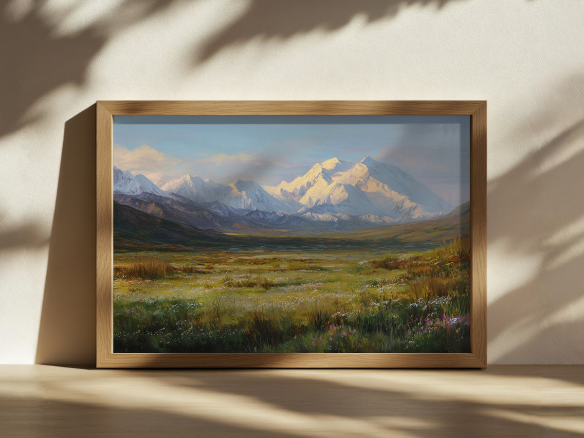 Denali National Park Spring Wall Art | Alaska Mountain Landscape Painting