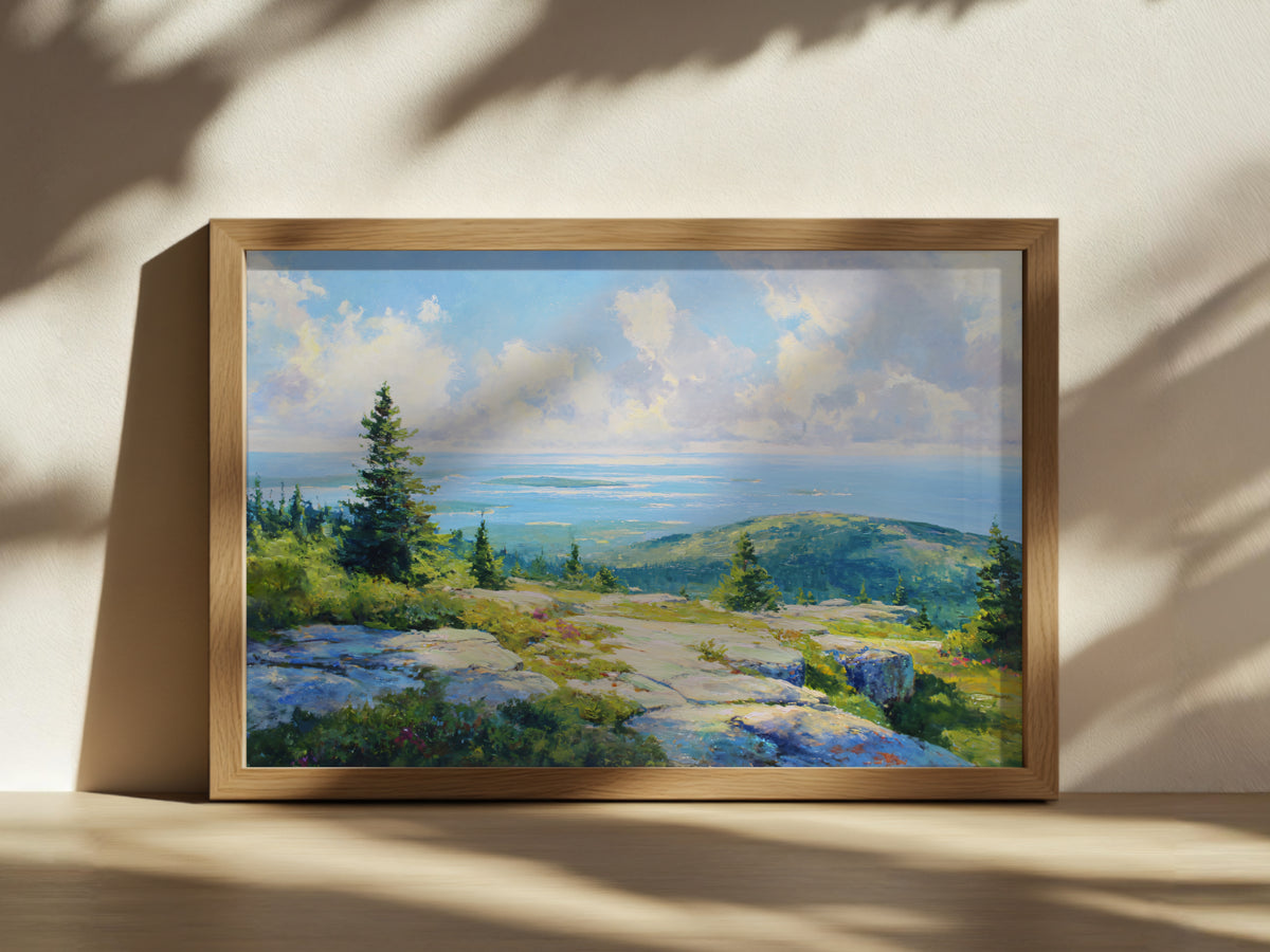 Mount Cadillac Summer Wall Art | Acadia National Park Maine Landscape Painting