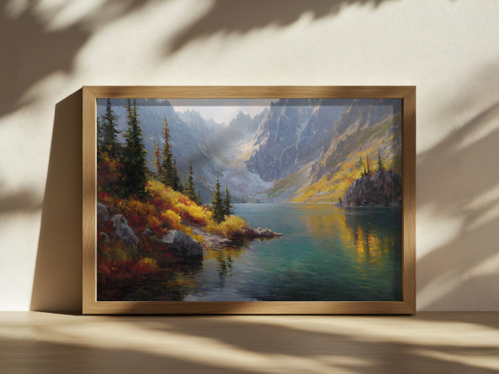 Colchuck Lake Fall Wall Art | Washington Landscape Painting