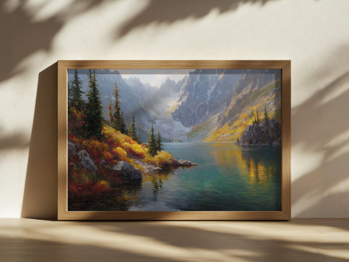 Colchuck Lake Fall Wall Art | Washington Landscape Painting