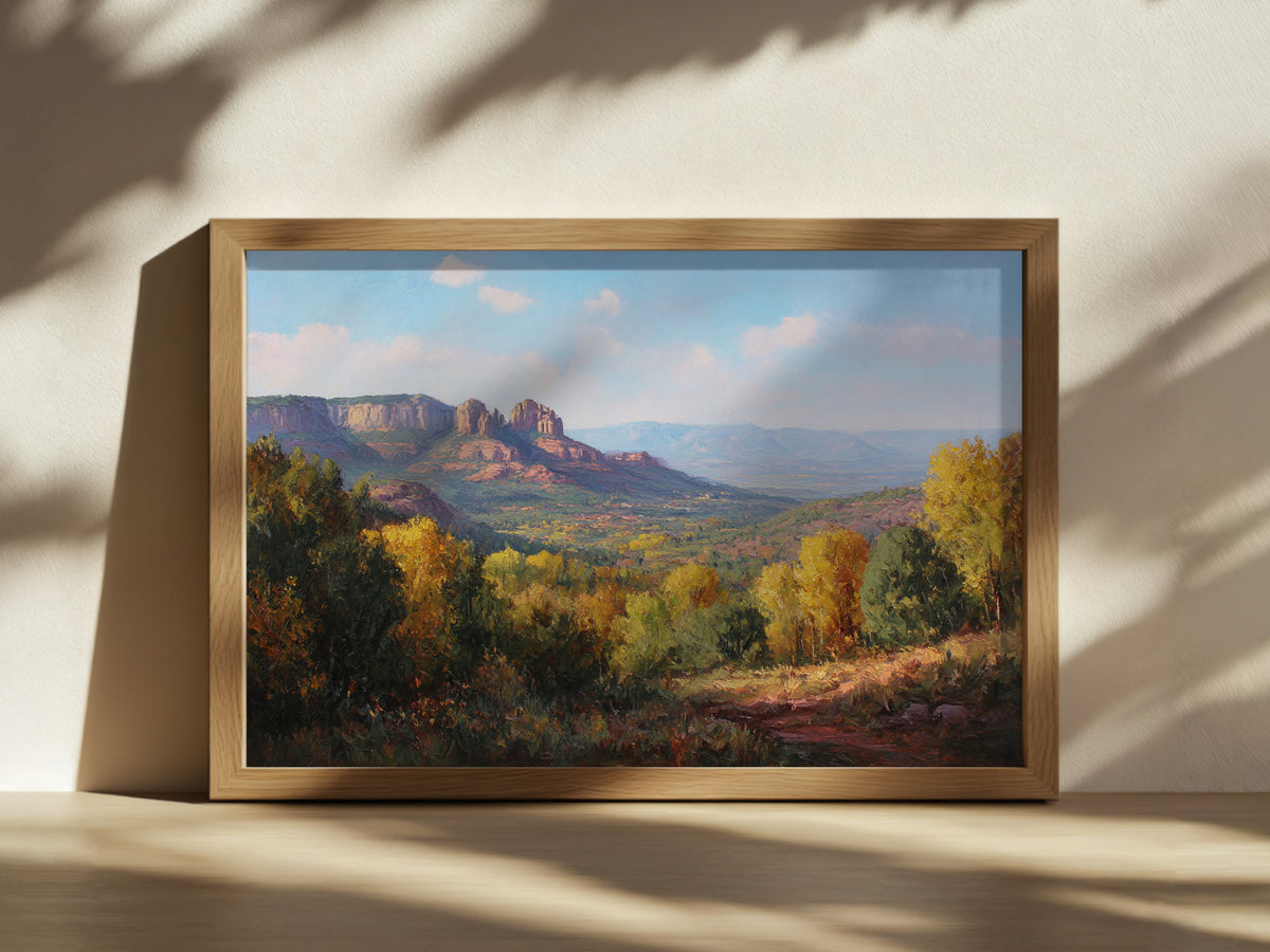 Sedona Fall Wall Art | Arizona Red Rock Landscape Painting