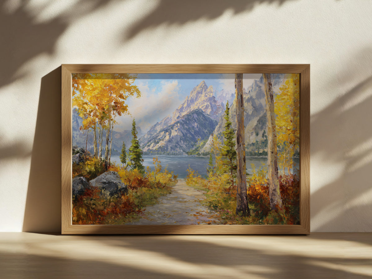 Jenny Lake Fall Wall Art | Grand Teton National Park Wyoming Landscape Painting