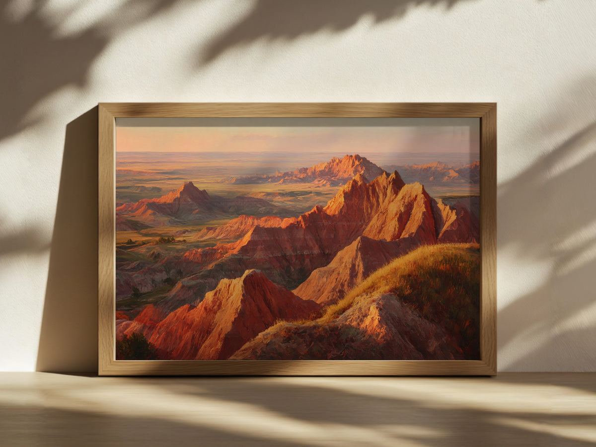 Badlands National Park Summer Sunset Wall Art | South Dakota Landscape Painting